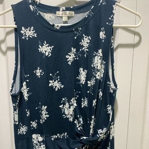 Nine Britton Abigail Brushed Knit Midi Dress - Size Large - Teal Green Floral